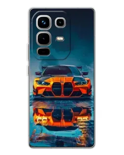 Чехол для Infinix Note 50 с картинкой «BMW — золотая эмблема»