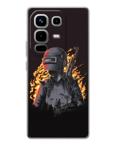Чохол для Infinix Note 50 з картинкою «PUBG — вогняний силует»