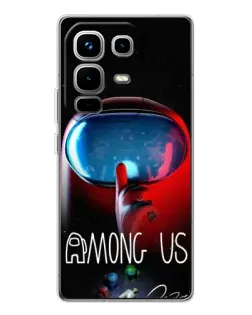 Чохол для Infinix Note 50 з картинкою «Червоний імпостер — макро»