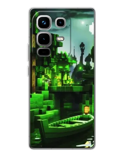 Чохол для Infinix Note 50 з картинкою «Minecraft лісовий пейзаж»