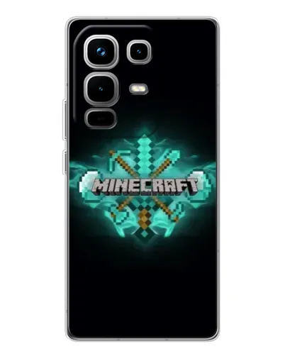 Чохол для Infinix Note 50 з картинкою «Minecraft Diamond лого»