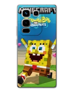 Чохол для Infinix Note 50 з картинкою «Губка Боб Minecraft»