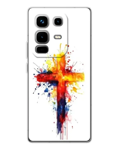 Чехол для Infinix Note 50 с картинкой «Акварельный крест»