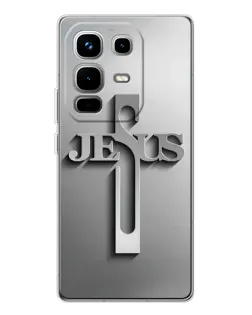 Чехол для Infinix Note 50 с картинкой «Металлический крест Jesus»