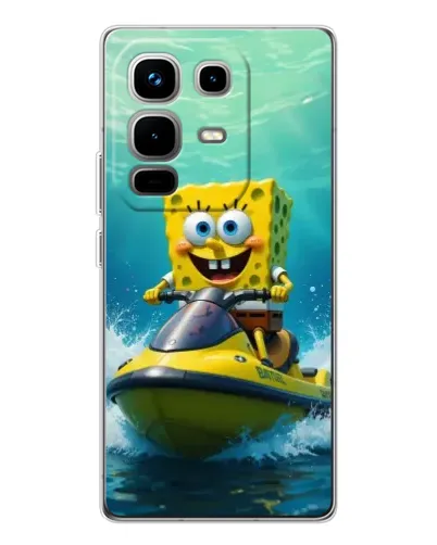 Чехол для Infinix Note 50 с картинкой «Спанч Боб на гидроцикле»