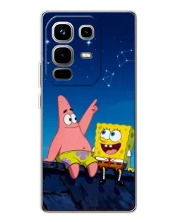 Чехол для Infinix Note 50 с картинкой «Губка Боб и Патрик ночью» Чехол для Infinix Note 50 с картинкой «Губка Боб и Патрик ночью»