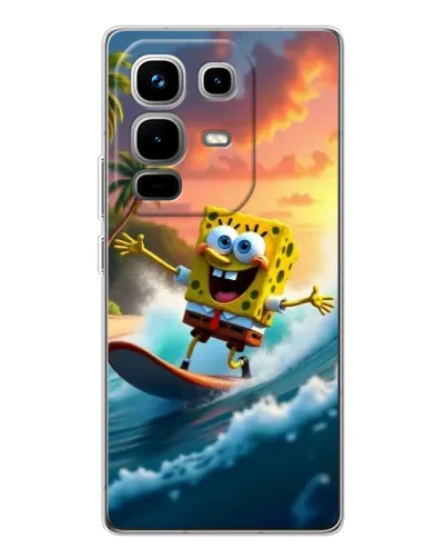 Чехол для Infinix Note 50 с картинкой «Губка Боб серфингист»