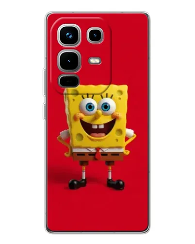 Чехол для Infinix Note 50 с картинкой «Спанч Боб на красном»