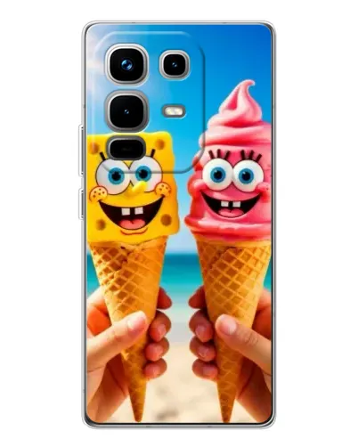 Чехол для Infinix Note 50 с картинкой «Спанч Боб мороженое»