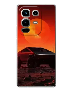 Чехол для Infinix Note 50 с картинкой «Cybertruck на Марсе»