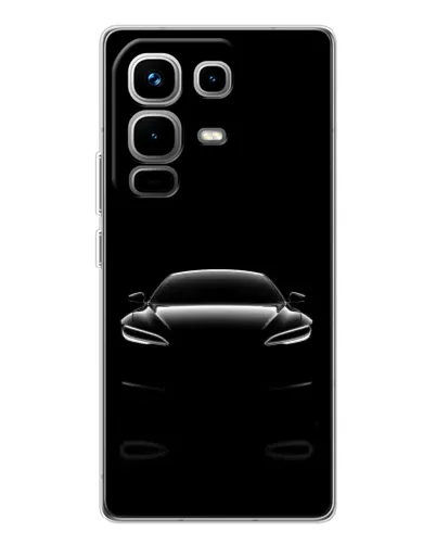 Чехол для Infinix Note 50 с картинкой «Силуэт Tesla Night»