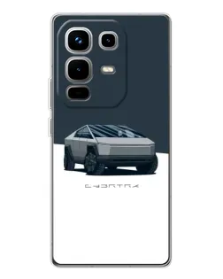 Чехол для Infinix Note 50 с картинкой «Серебристый Cybertruck Tesla»
