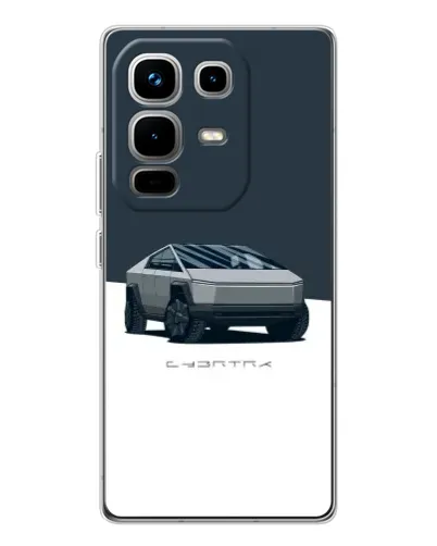 Чехол для Infinix Note 50 с картинкой «Серебристый Cybertruck Tesla»