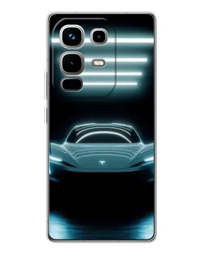 Чехол для Infinix Note 50 с картинкой «Tesla в неоне»