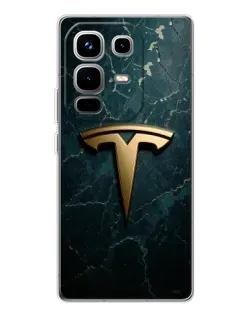 Чехол для Infinix Note 50 с картинкой «Мраморная Tesla Gold»