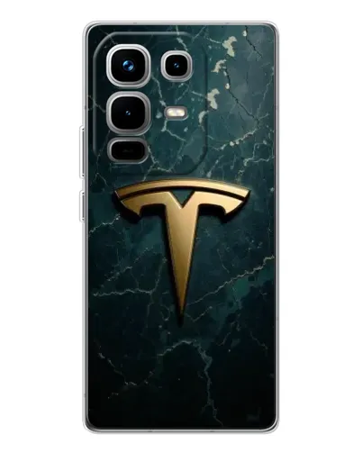 Чехол для Infinix Note 50 с картинкой «Мраморная Tesla Gold»