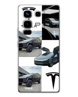 Чехол для Infinix Note 50 с картинкой «Коллаж Cybertruck Tesla»
