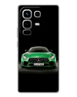Чехол для Infinix Note 50 с картинкой «Mercedes — неоновый лого»