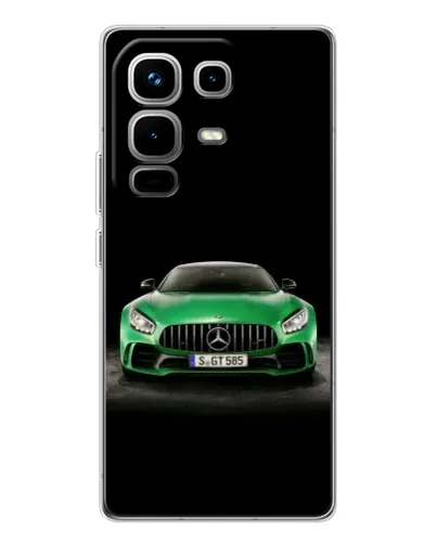 Чехол для Infinix Note 50 с картинкой «Mercedes — неоновый лого»