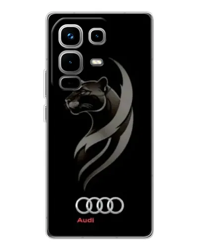 Чехол для Infinix Note 50 с картинкой «Графика — пантера и Audi»