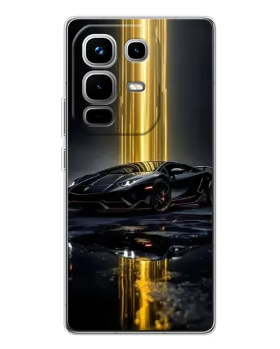 Чехол для Infinix Note 50 с картинкой «Ночной Lamborghini драйв»