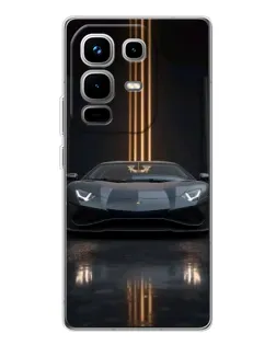 Чехол для Infinix Note 50 с картинкой «Lamborghini золотые линии»