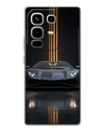 Чехол для Infinix Note 50 с картинкой «Lamborghini золотые линии»