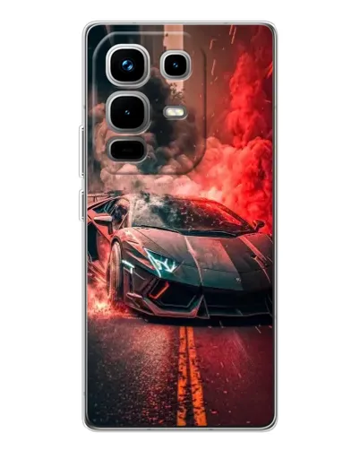 Чехол для Infinix Note 50 с картинкой «Lamborghini красный дым»