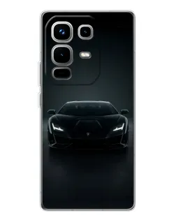 Чехол для Infinix Note 50 с картинкой «Черный Lamborghini Aventador»