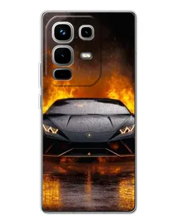 Чехол для Infinix Note 50 с картинкой «Lamborghini в огне»
