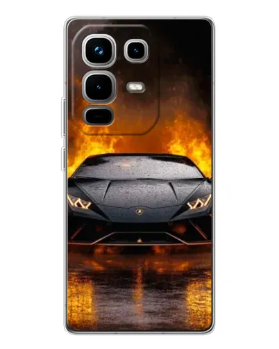Чехол для Infinix Note 50 с картинкой «Lamborghini в огне»