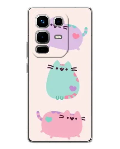 Чехол для Infinix Note 50 с картинкой «Pusheen трио»
