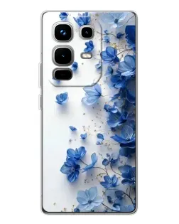Чехол для Infinix Note 50 с картинкой «Голубой цветочный каскад»