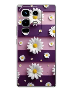 Чехол для Infinix Note 50 с картинкой «Ромашки на фиолетовом»