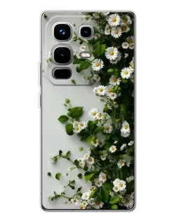 Чехол для Infinix Note 50 с картинкой «Ветка мелких белых цветов»