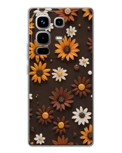 Чехол для Infinix Note 50 с картинкой «Узор из маленьких подсолнухов»