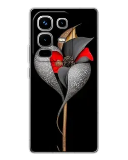 Чехол для Infinix Note 50 с картинкой «Серебряный фантазийный цветок»