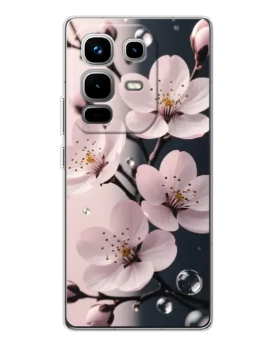 Чехол для Infinix Note 50 с картинкой «Нежная сакура и капли» Чехол для Infinix Note 50 с картинкой «Нежная сакура и капли»