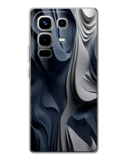 Чехол для Infinix Note 50 с картинкой «Объемные синие складки»