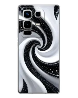 Чехол для Infinix Note 50 с картинкой «Черно-белая спираль»