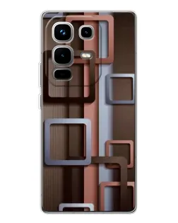 Чехол для Infinix Note 50 с картинкой «Коричневые объемные квадраты»
