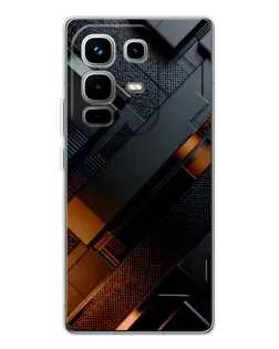 Чехол для Infinix Note 50 с картинкой «Черные геометрические блоки»