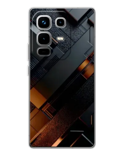 Чехол для Infinix Note 50 с картинкой «Черные геометрические блоки»