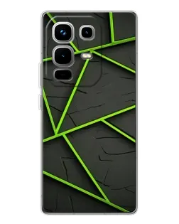 Чехол для Infinix Note 50 с картинкой «Зеленые геометрические линии»