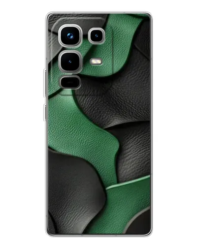 Чехол для Infinix Note 50 с картинкой «Зеленые кожаные волны»