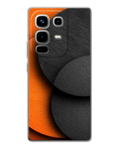 Чехол для Infinix Note 50 с картинкой «Геометрия оранжевых кругов»
