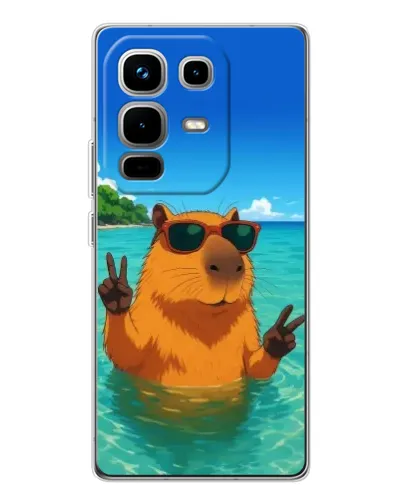 Чехол для Infinix Note 50 с картинкой «Морская капибара»