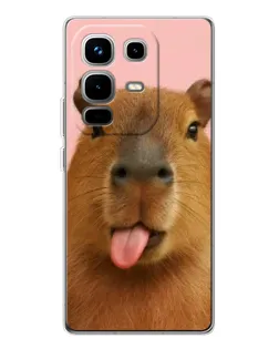 Чехол для Infinix Note 50 с картинкой «Капибара с языком»