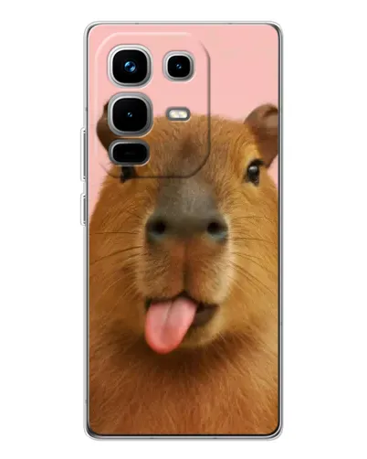 Чехол для Infinix Note 50 с картинкой «Капибара с языком»