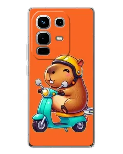 Чехол для Infinix Note 50 с картинкой «Капибара на скутере»